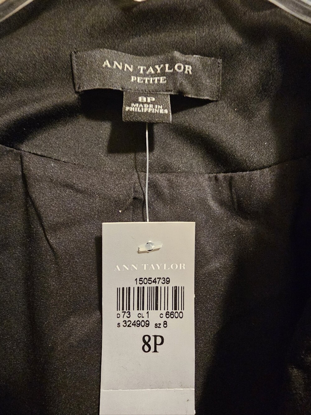 Ann Taylor Black Velvet Blazer with Satin Lapel - Picture 3 of 4